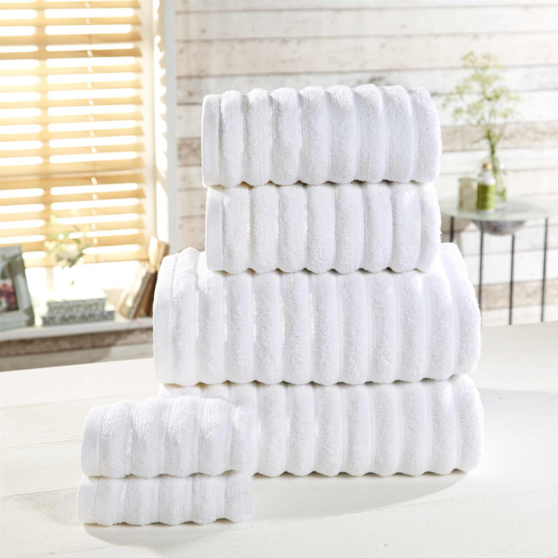 Asata 100% Cotton Midweight Ribbed Mulit-Size Set, White