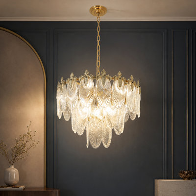 Lustre en verre à 8 niveaux de 23,5 po Encarna