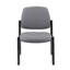 Chaise d'invité de réception Lea, vinyle antimicrobien gris, pieds noirs-118318909