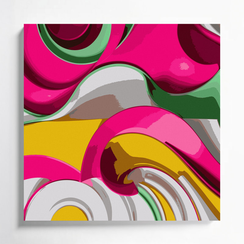 Art mural sur toile Biomorphic Abstraction 100, H 32 po x l 32 po