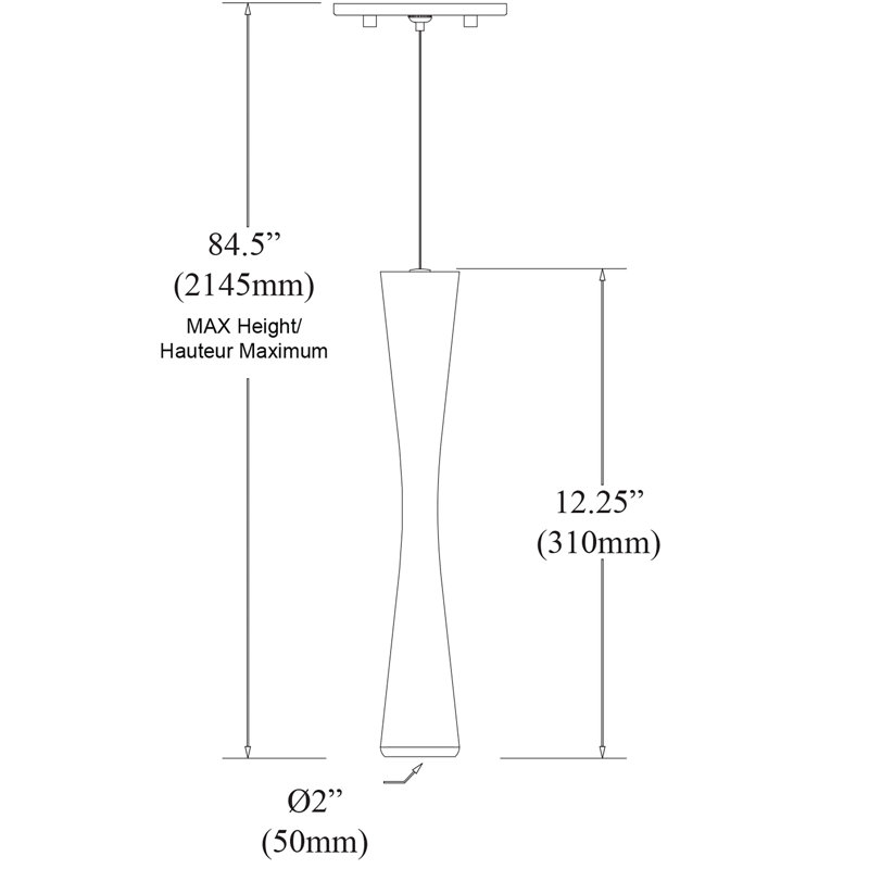 Wakeland 1 - Light LED Single Pendant, Chrome