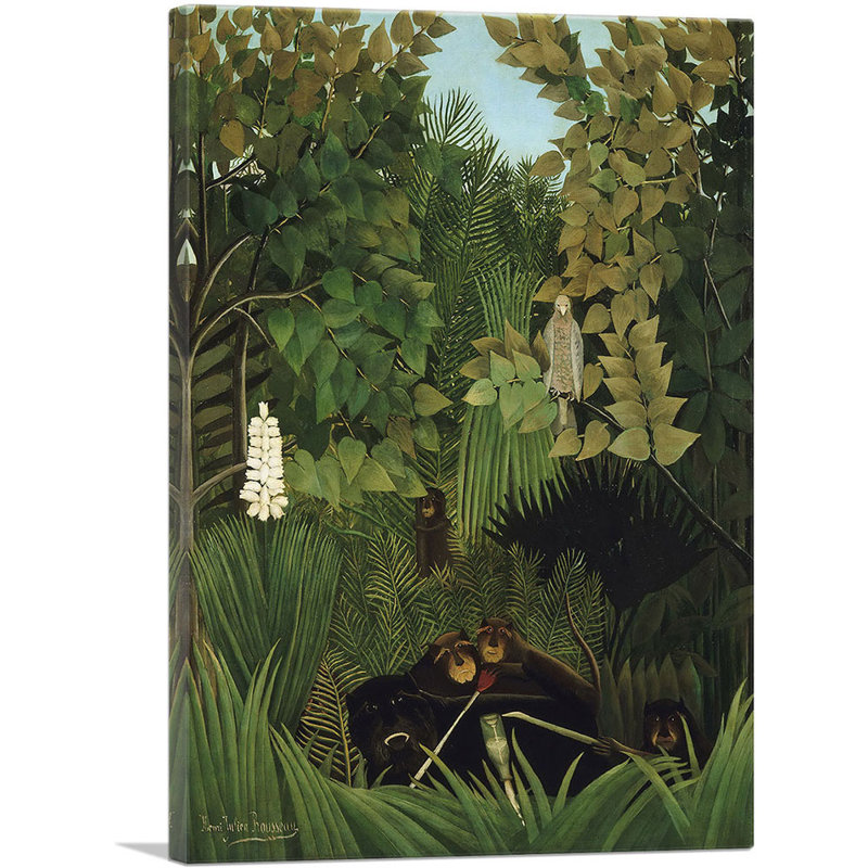 «The Merry Jesters 1906» par Henri Rousseau, reproduction d'art sur toile tendue, H 40 po x l 26 po x P 0,75 po