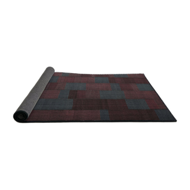 Tapis brun/bleu zone contemporaine, Rond 6 pi