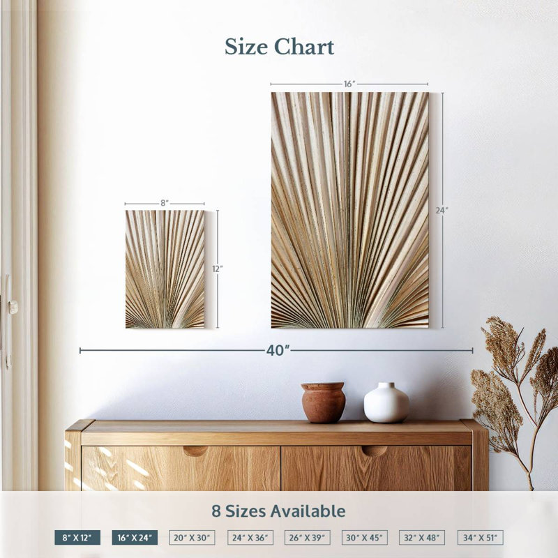 Harnek Dried Palm Leaf, 12" H x 8" W