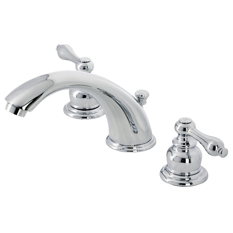 Kingston Brass Victorian Two-Handle 3-Hole Deck Mount Widespread Bathroom Faucet with Brass Pop-Up Drain, Polished Chrome