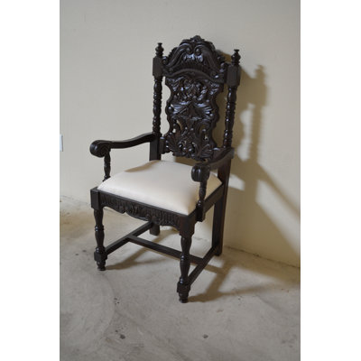 Anne 20'' H Genuine Leather Upholstered Armchair