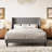 Bowdoin Modern Linen Upholstered Wingback Platform Bed with Wooden Slats-47617074-47617072