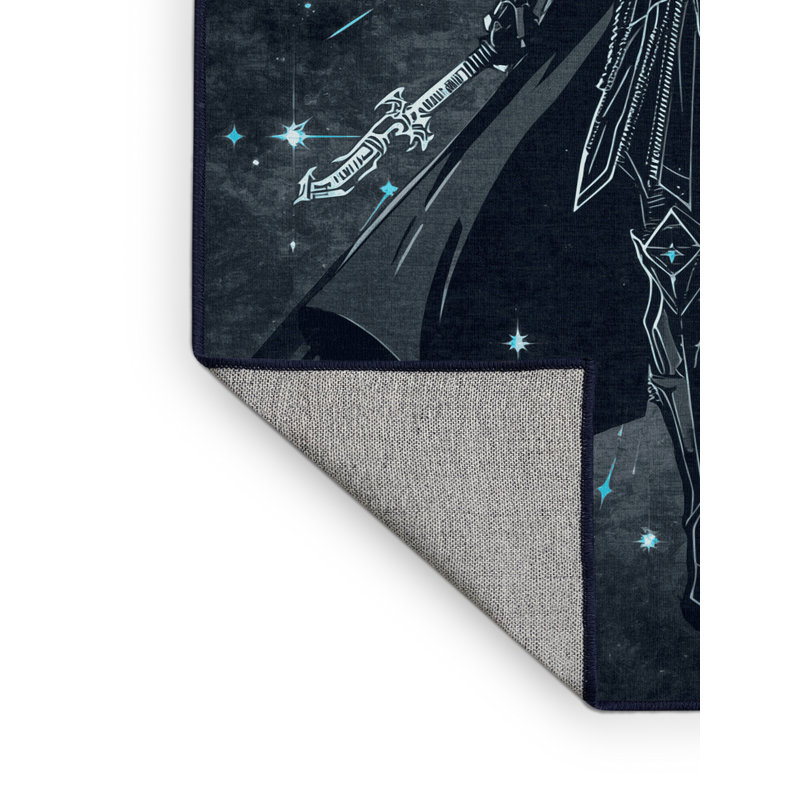 Tapis gris et gris délavé à la machine Warriors and Heroes Celestial Guardian, 2 x 3