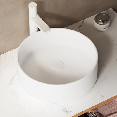 14'' Ceramic Bathroom Cabinet Sink - White, & Space Efficient Design 14.05'' Excellent Durability Clean Look