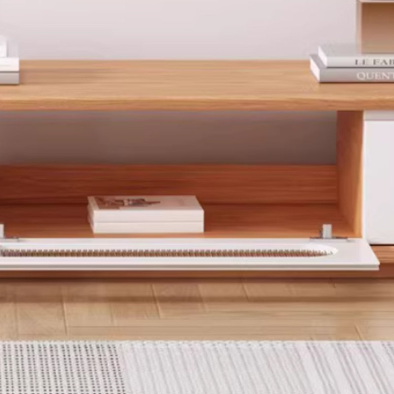 Log style simple design sense TV cabinet, 78.74"