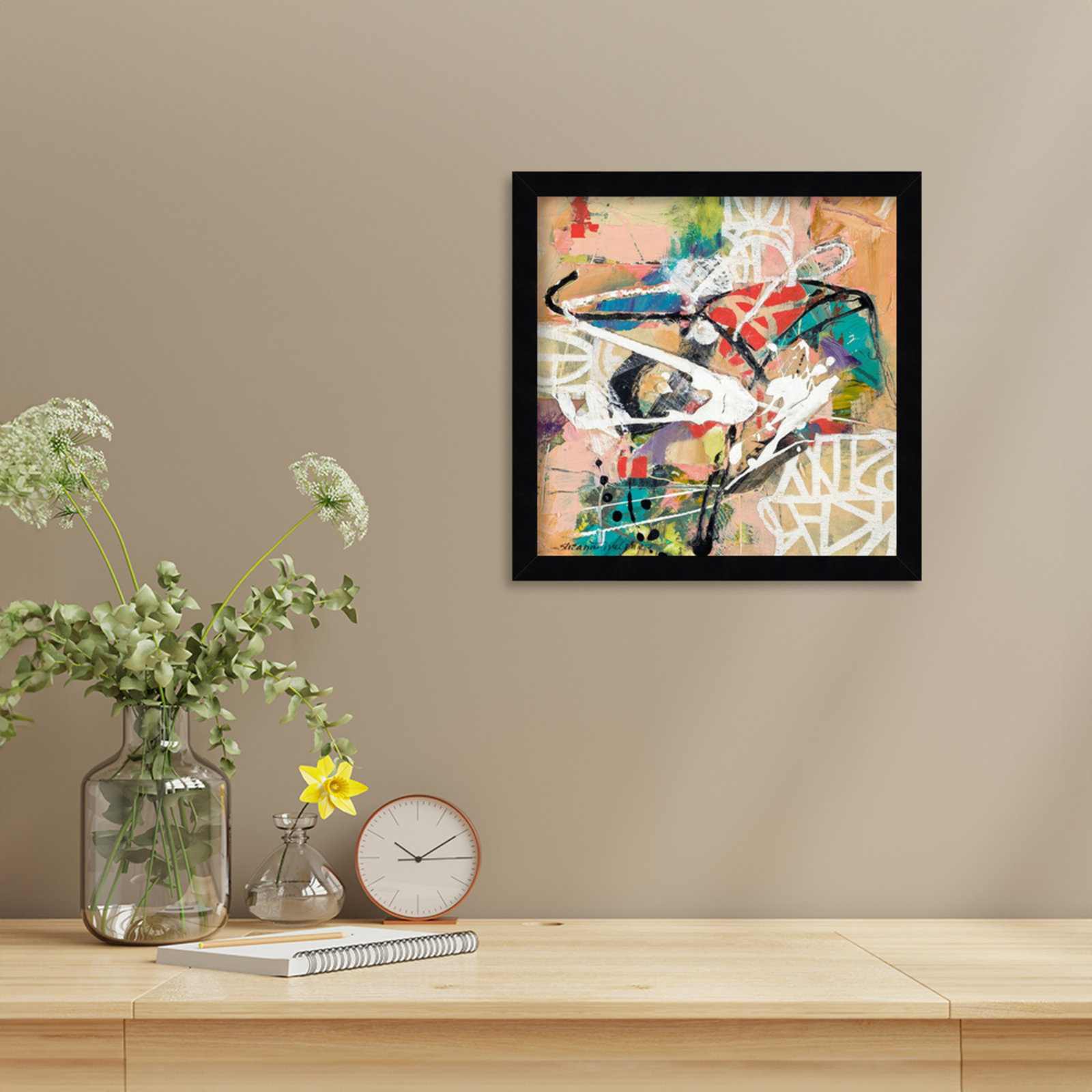 Sutter "Talk 2 Me" Print by Suzanne McCourt, 13" H x 13" W, Black