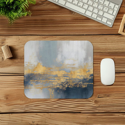 Abstract Ethereal Horizons Paint Brush Strokes Modern Transitional Gaming Cute Office Laptop Desk Pad Gift Mat Square Rectangle Non-Slip Mousepad