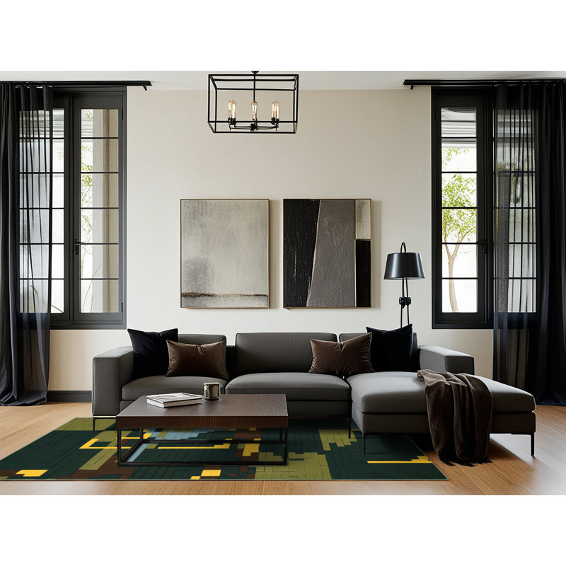 Shaded Squares Rug, Rectangle 8' x 10'