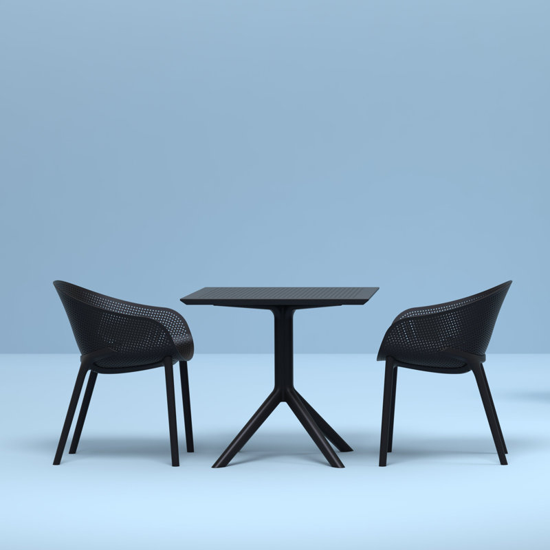 Table de salle à manger Farrah, Noir, noir, noir, noir, 31.5'' W x 31.5'' L x 29.5'' H, Non