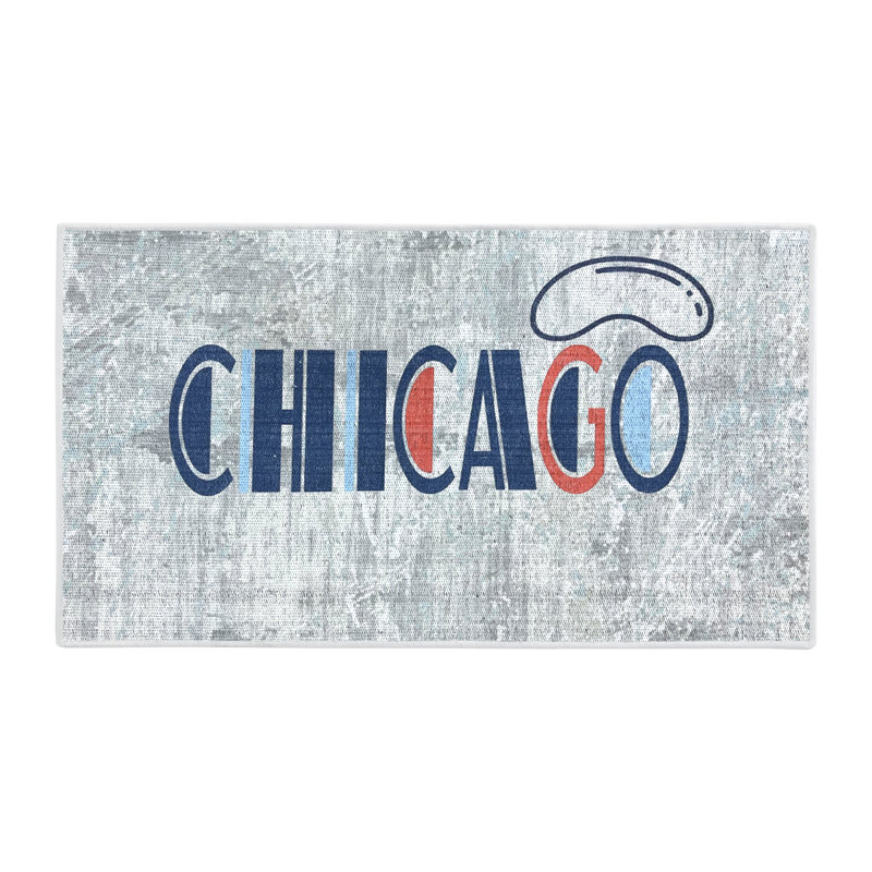 Tapis gris / bleu en coton