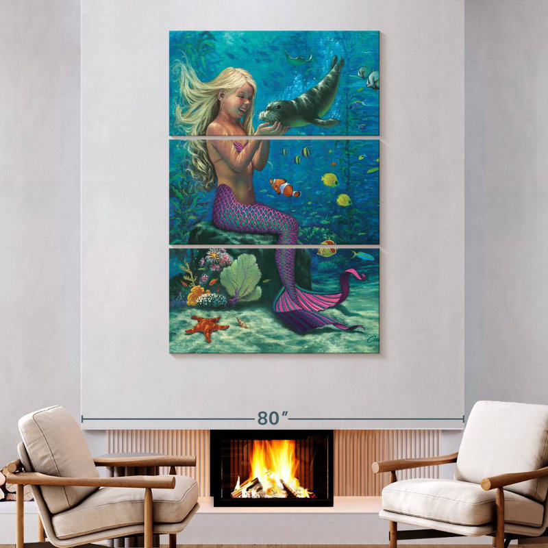 Kelan Mermaid's Special Friends, 74" H x 48" W