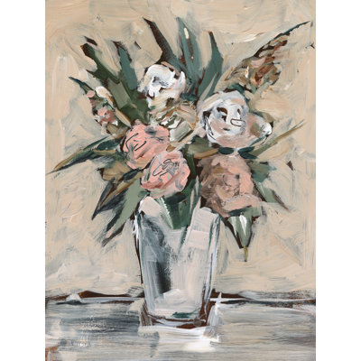 Neutral & Peach Arrangement I by Ethan Harper - Wrapped Canvas Print
