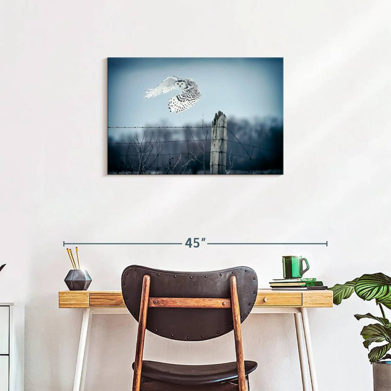 Hibou des neiges Brampt Winter IV, H 20 po x l 30 po