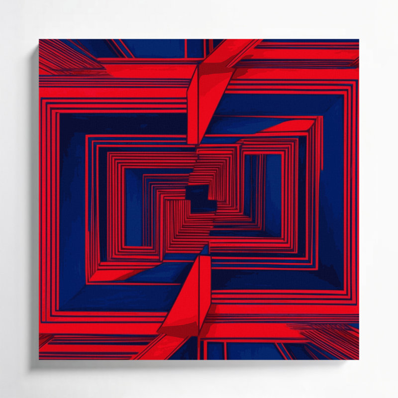 Art mural rigide sur toile bleue, H 12 po x l 12 po