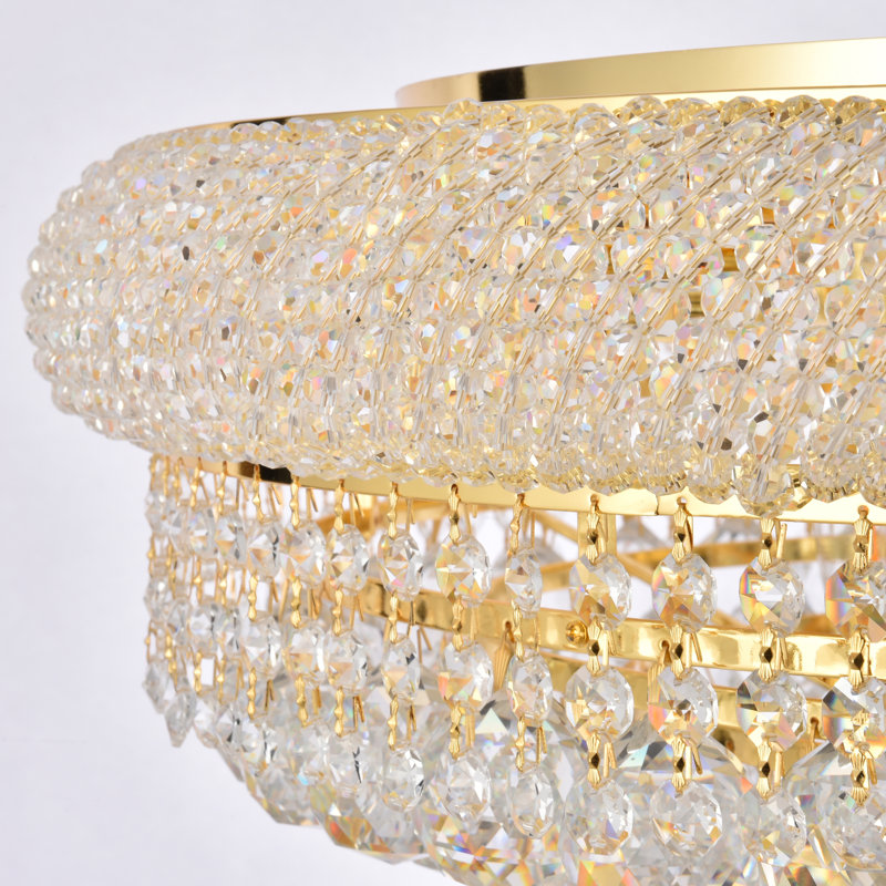 Plafonnier encastré 12 lumières 24 po Gaelle, Or, Coupe royale