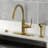 Kingston Brass Whitaker Single-Handle Deck Mount Kitchen Faucet with Brass Sprayer-91111372