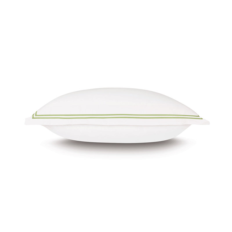 Enzo 100% Cotton Pillow Sham, King, White/Lime