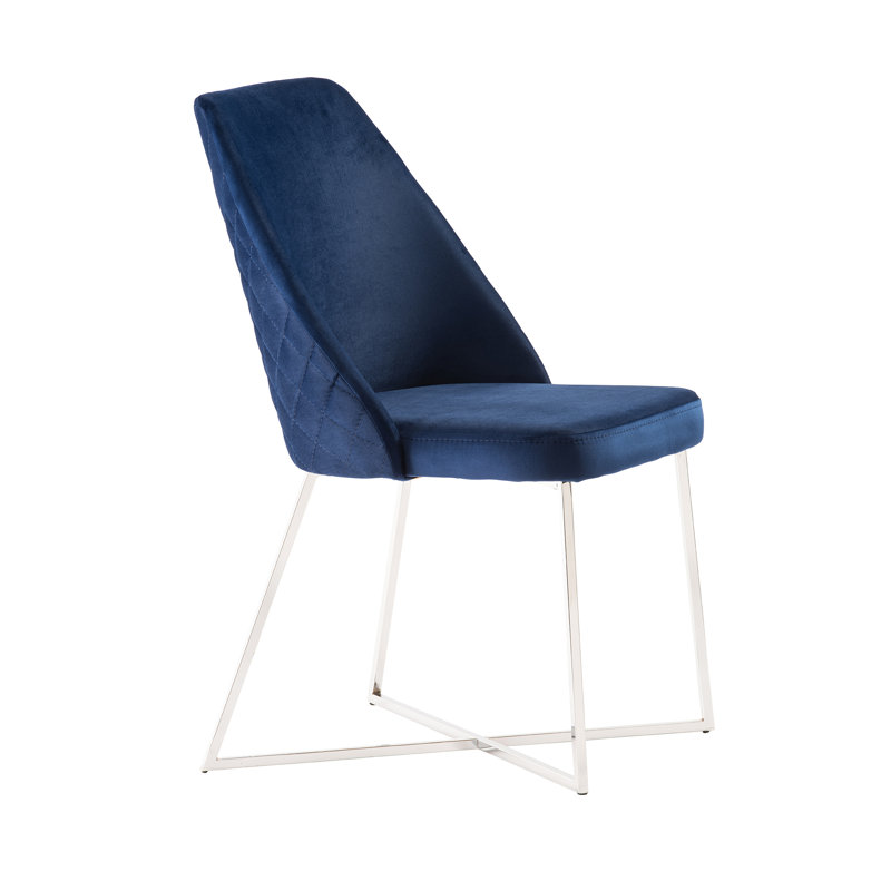 Saana 49cm H Velvet Upholstered Side Chair, Blue