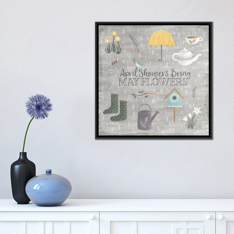 «Smitten with Spring II», reproduction d'impression sur toile tendue, H 18 po x l 18 po x P 1,5 po, Toile encadrée noire