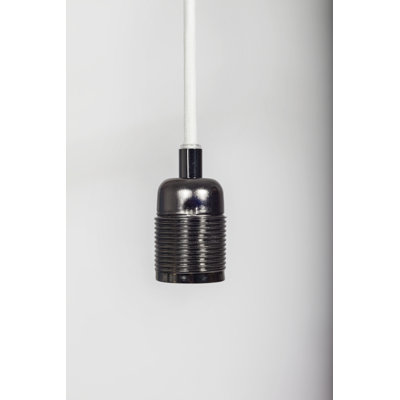 Luminaire suspendu E27 noir / câble blanc