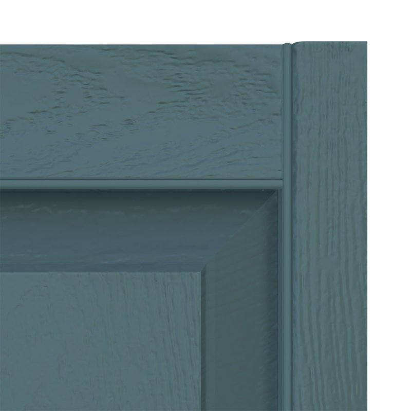 Builders Edge, deux panneaux égaux standards, volet à panneau surélevé simple, Bleu Wedgewood, 12 po, 75 po