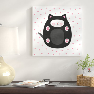 « chat love », impression sur toile tendue