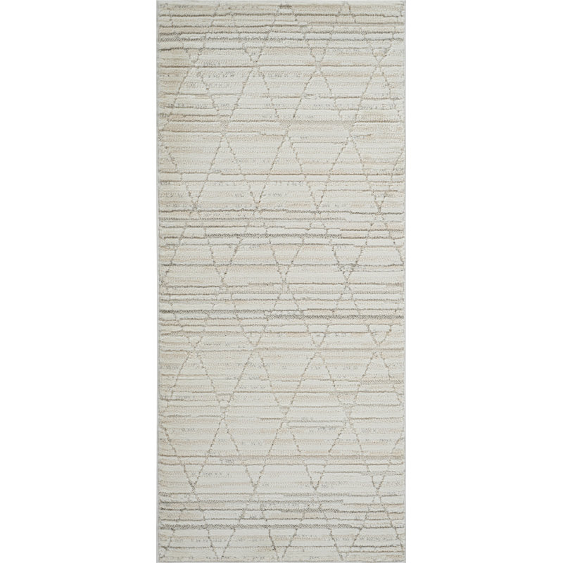Tapis paillasson d'intérieur moderne beige crème., Tapis de couloir 2 pi 3 po x 5 pi 1 po