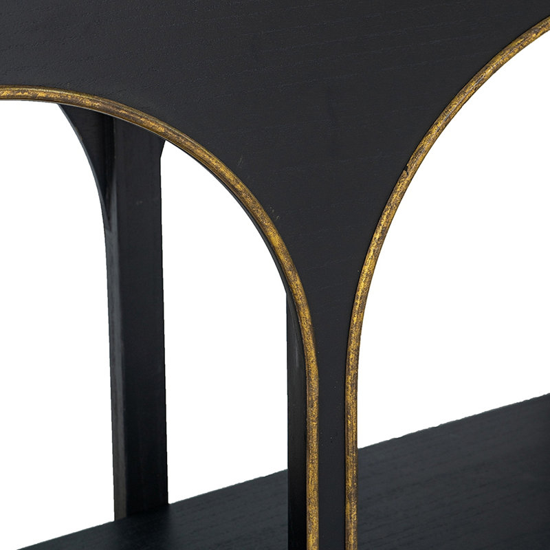 Console en bois avec accents dorés