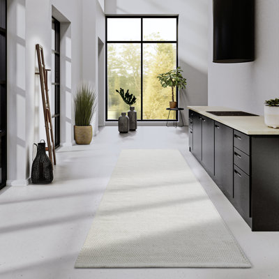 Hand Loomed Linen White Rug
