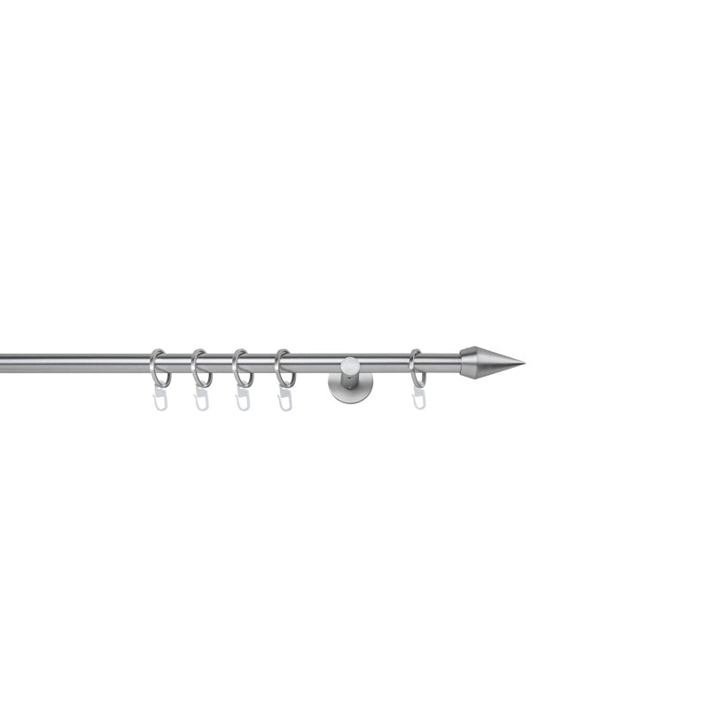 Single Curtain Pole, Stainless Steel, 2cm H x 120cm W x 6.5cm D