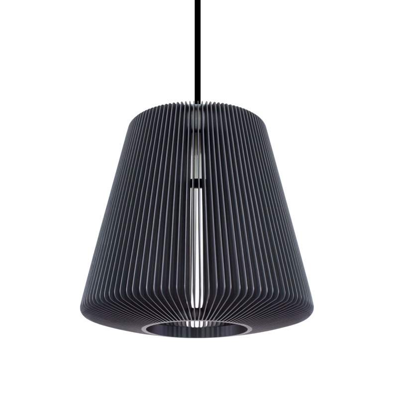 Grand luminaire suspendu Bramah, H 10,1 po x l 10,9 po x P 10,9 po, gris