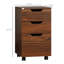 Armoire roulante 3 tiroirs à usage de bureau, grain de bois brun, rangement optionnel, armoire, espace de travail amélioré