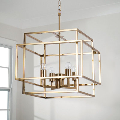 Worton 4 - Light Lantern Square Chandelier(18")