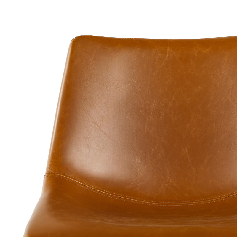 Tabouret de comptoir en similicuir Aobh, Brun whisky