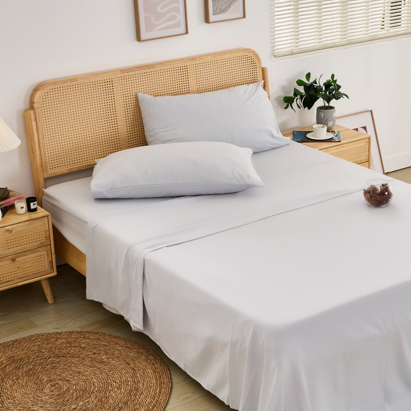EGOHOME Deep Pocket Bed Sheet Set With Pleated Hem Easy Care, Gray, King SheetSet+Fitted Sheet,Flat Sheet,Pillowcase