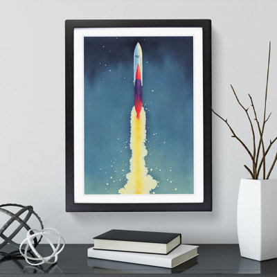 Entrancing Spaceship Rocket - Single Picture Frame Print
