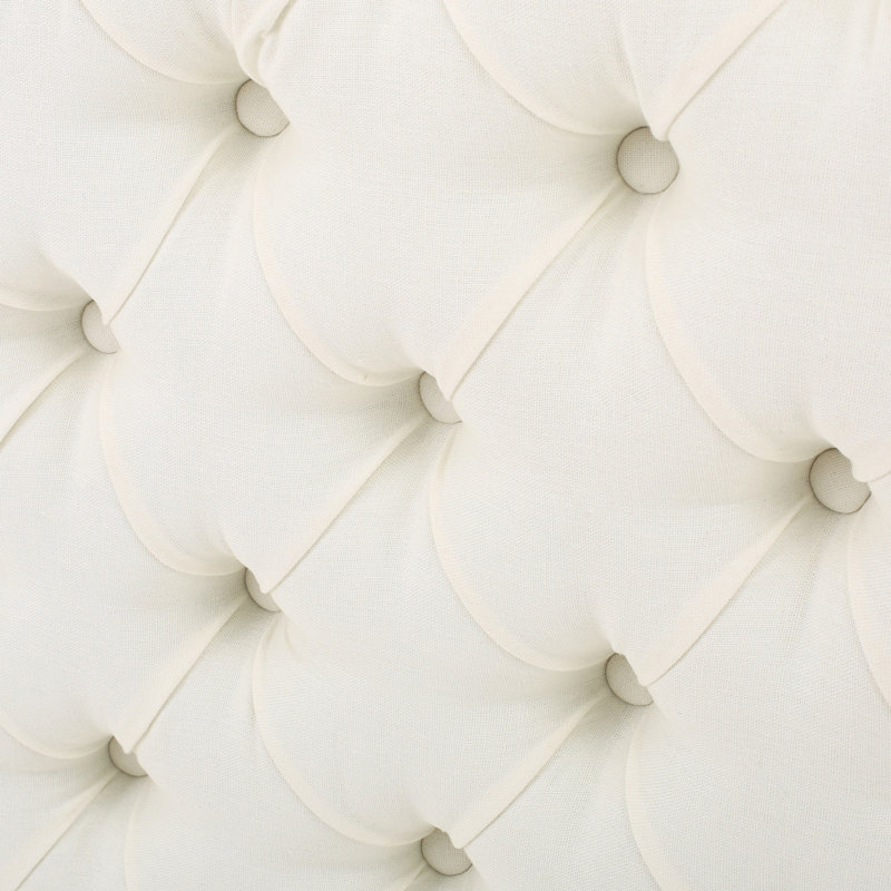 Strong And Fashion-Forward Headboard For Bed, With Diamond Tufting Contemporary Size Style, Ivory