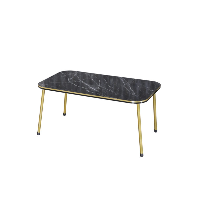 Alaia Living Room Table Set, Black Marble