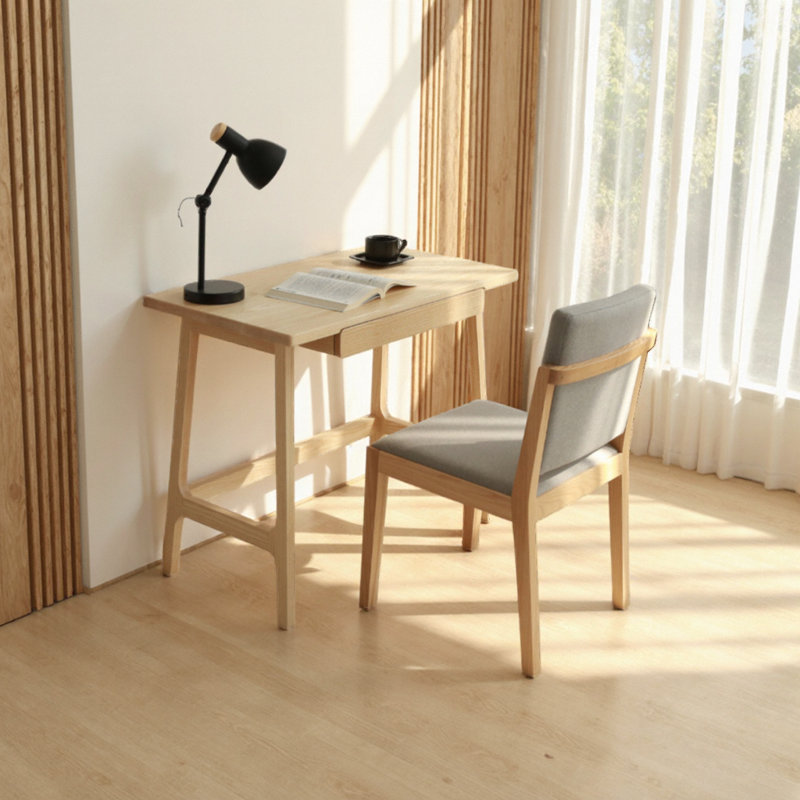White poplar log desk, 30.31" H x 35.43" W x 21.65"  D