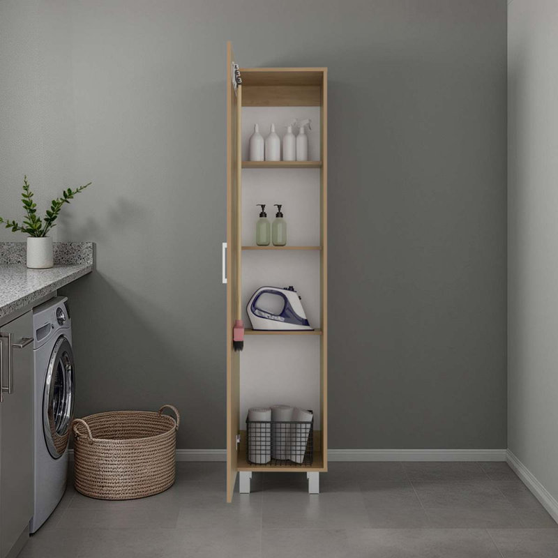 Armoire de rangement en chêne naturel avec tablette fixe, Oak
