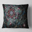 Fractal Flower in Dark Blue Digital Art - Floral Printed Pillow-29483826-29483830