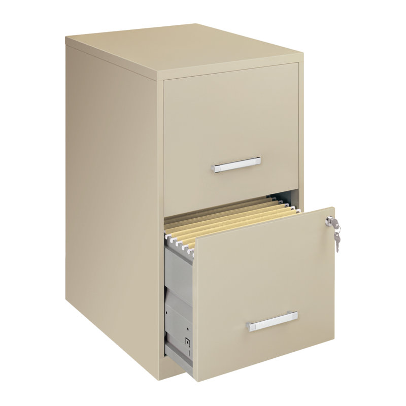 14.25'' Wide 2 -Drawer Steel File Cabinet, Beige