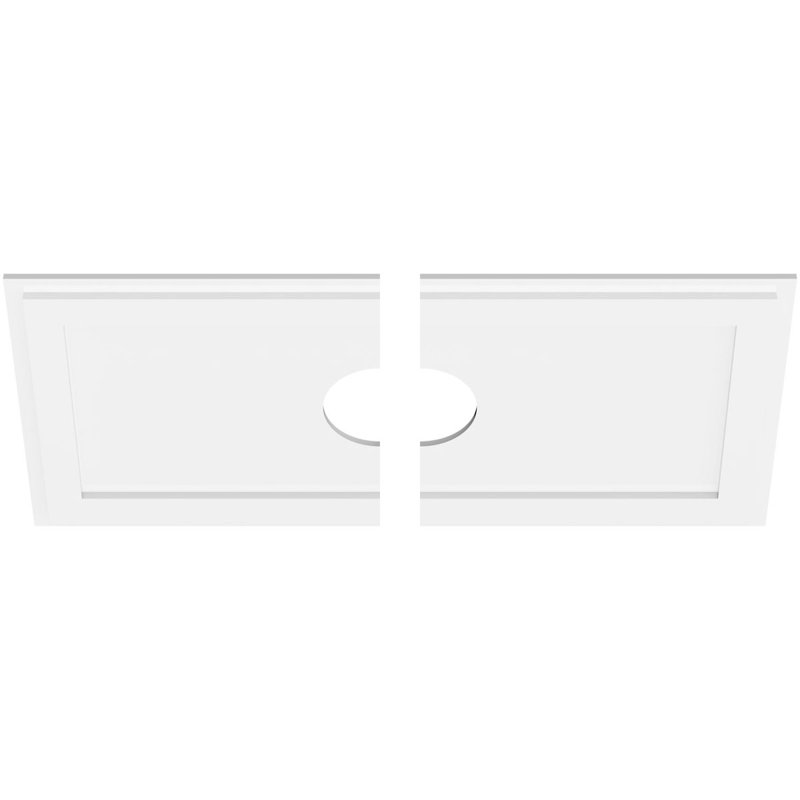 Médaillon de plafond rectangulaire contemporain en PVC de qualité architecturale, H 1 po x l 38 po x P 19 po