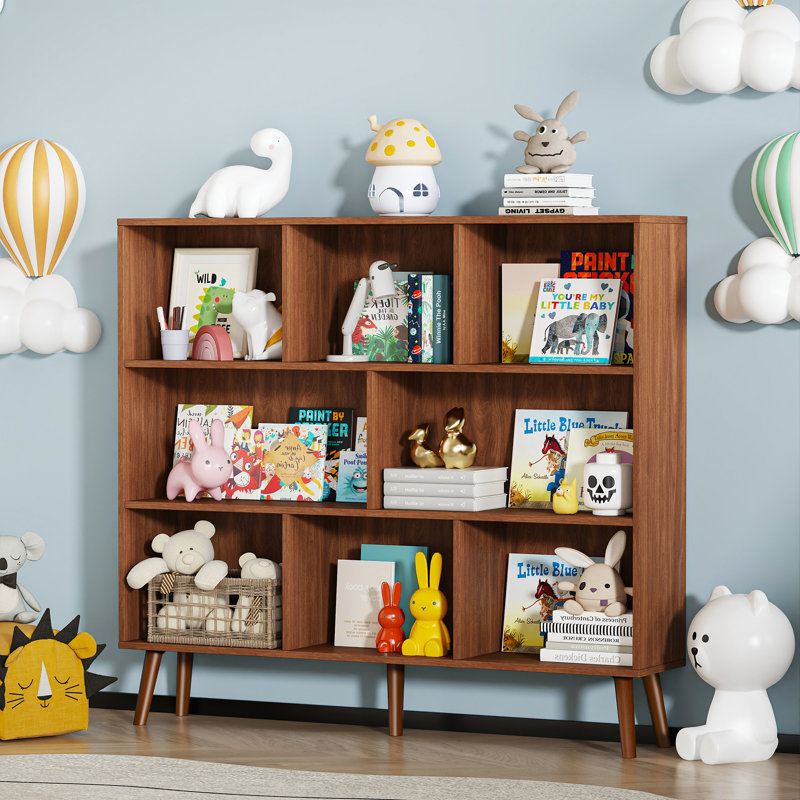 Adisyn No Subject Bookcase, Heritage Walnut, 42.5" H x 47.2" W x 9.4" D