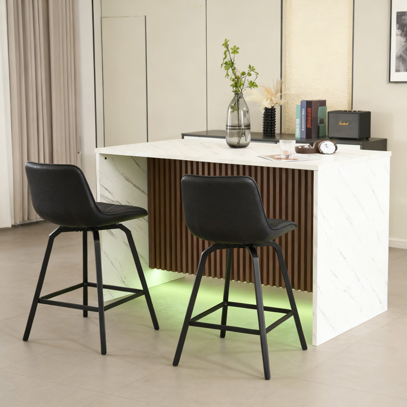 Table de salle à manger 67 "rectangulaire avec lumières DEL et dessus en marbre pour 4 à 6, blanc, 67", Blanc
